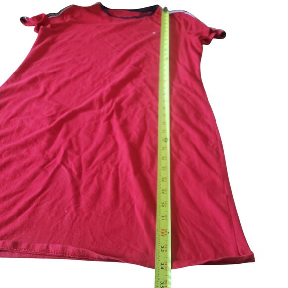 Tommy Hilfiger Womens Red Shirt Dress Size M Logo Tape Y2K Sporty Casual Preppy - Picture 3 of 6